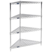 Nexel 796553 Nexel Corner Wire Shelving, 24"W x 18"D x 42"H