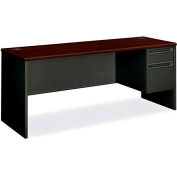HON Credenza for 38000 Series, Single Right Pedestal, 72"W x 24"D x 29-1/2"H, Mahogany
