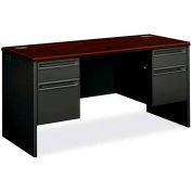 HON Credenza for 38000 Series, Double Pedestal, 60"W x 24"D x 29-1/2"H, Mahogany