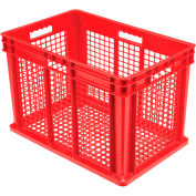 Global Industrial Mesh Straight Wall Container, 23-3/4"Lx15-3/4"Wx16-1/8"H, Red - Pkg Qty 2