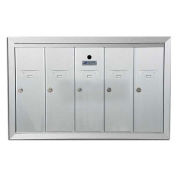 Recessed Vertical 5 Door Mailbox, Anodized Aluminum