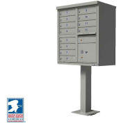 Vital CBU, 12 Mailboxes, 1 Parcel Locker, Postal Grey