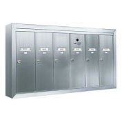 Surface Mount Vertical 6 Door Mailbox, Anodized Aluminum