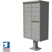 Vital CBU, 13 Mailboxes, 1 Parcel Locker, Postal Grey