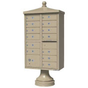 Vital CBU w/Vogue Traditional Accessories, 13 Unit & 1 Parcel Locker, Sandstone