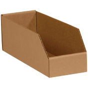 Kraft Corrugated Open Top Bin Boxes, 4" x 12" x 4-1/2", BINMT412K - Pkg Qty 50