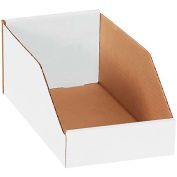 Open Top White Corrugated Bin Box, 6" x 12" x 4-1/2" - Pkg Qty 50