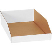 Open Top White Corrugated Bin Box, 12" x 18" x 4-1/2" - Pkg Qty 50