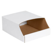 Stackable White Corrugated Bin Box, 9" x 12" x 4-1/2", BINB912 - Pkg Qty 50