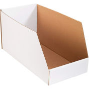 Jumbo Open Top White Corrugated Boxes, 12" x 24" x 12", BINJ122412 - Pkg Qty 25
