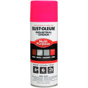 Rust-Oleum Industrial 1600 System Gen Purpose Enamel Aerosol, Fluorescent Pink 12 oz. Can - Pkg Qty 6