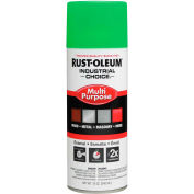 Rust-Oleum Industrial 1600 System Gen Purpose Enamel Aerosol, Fluorescent Green 12 oz. Can - Pkg Qty 6