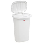 Rubbermaid® Liner Lock™ Spring Top™ Wastebasket, 52 Qt, White