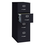 Hirsh Industries 26-1/2" Deep Vertical File Cabinet 4-Drawer Legal Size, Black, 16702