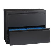 Hirsh Industries Lateral File 36" Wide 2-Drawer, Charcoal, 16065