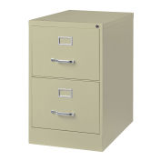 Hirsh Industries 26-1/2" Deep Vertical File Cabinet 2-Drawer Legal Size, Putty, 14418