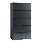 Hirsh Industries Lateral File 36" Wide 5-Drawer, Charcoal, 16068