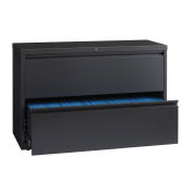 Hirsh Industries Lateral File 42" Wide 2-Drawer, Charcoal, 16069