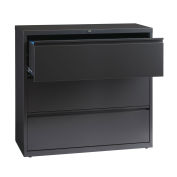 Hirsh Industries Lateral File 42" Wide 3-Drawer, Charcoal, 16070