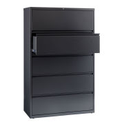 Hirsh Industries Lateral File 42" Wide 5-Drawer, Charcoal, 16072