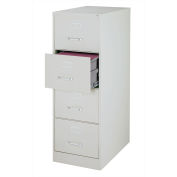 Hirsh Industries 25" Deep Vertical File Cabinet 4-Drawer Legal Size, Light Gray, 17550