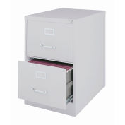 Hirsh Industries 25" Deep Vertical File Cabinet 2-Drawer Legal Size, Light Gray, 14414