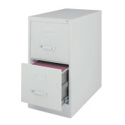 Hirsh Industries 25" Deep Vertical File Cabinet 2-Drawer Letter Size, Light Gray, 14411