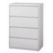 Hirsh Industries Lateral File 36" Wide 4-Drawer, Light Gray, 14990