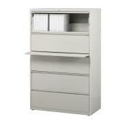 Hirsh Industries Lateral File 36" Wide 5-Drawer, Light Gray, 14993