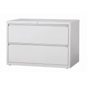 Hirsh Industries Lateral File 42" Wide 2-Drawer, Light Gray, 14996
