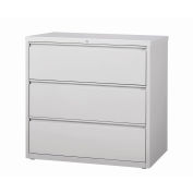 Hirsh Industries Lateral File 42" Wide 3-Drawer, Light Gray, 14999