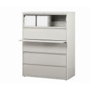 Hirsh Industries Lateral File 42" Wide 5-Drawer, Light Gray, 15005