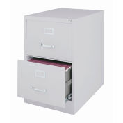 Hirsh Industries 26-1/2" Deep Vertical File Cabinet 2-Drawer Legal Size, Light Gray, 14420