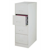 Hirsh Industries 26-1/2" Deep Vertical File Cabinet 4-Drawer Legal Size, Light Gray, 16703