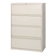 Hirsh Industries 36"W Receding Drawer Front Lateral File 4-Drawer- Putty, 17898