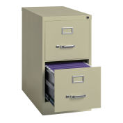 Hirsh Industries 25" Deep Vertical File Cabinet 2-Drawer Letter Size, Putty, 14409