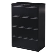 Hirsh Industries Lateral File 36" Wide 4-Drawer, Black, 14989