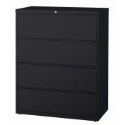 Hirsh Industries Lateral File 42" Wide 4-Drawer, Black, 15001