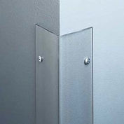 Surface Mounted 135° Corner Guard, 2-1/2" Wing, 4'H, Clear, Drilled Polycarbonate