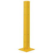 Steel Protective Rail Barrier Post For Double Rail, 42"H