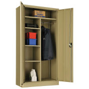 Global Industrial Assembled Combination Cabinet, 36x18x72, Tan