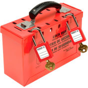 Master Lock 498A Latch Tight Group Lock Box, Portable, Red