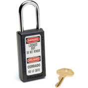 Master Lock Safety 411 Series Zenex Thermoplastic Padlock, Black, 1-Pack