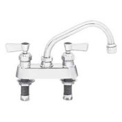 Fisher 4" Centers Deck Faucet W/6" Swing Spout, Stainless Steel, 53740
