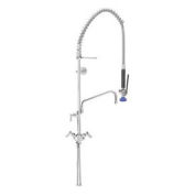 Fisher Single Deck Dual Control Pre-Rinse W/12" Add On Faucet, Stainless Steel, 53058