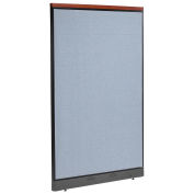48-1/4"W x 77-1/2"H Deluxe Non-Electric Office Partition Panel with Raceway, Blue