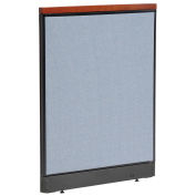 36-1/4"W x 47-1/2"H Deluxe Non-Electric Office Partition Panel with Raceway, Blue