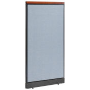 36-1/4"W x 65-1/2"H Deluxe Non-Electric Office Partition Panel with Raceway, Blue