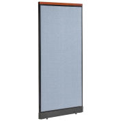 36-1/4"W x 77-1/2"H Deluxe Non-Electric Office Partition Panel with Raceway, Blue