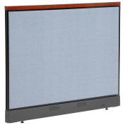60-1/4"W x 47-1/2"H Deluxe Non-Electric Office Partition Panel with Raceway, Blue